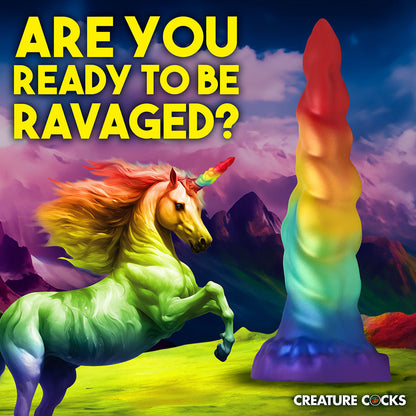 CREATURE COCKS RAINBOW HORN SILICONE DILDO