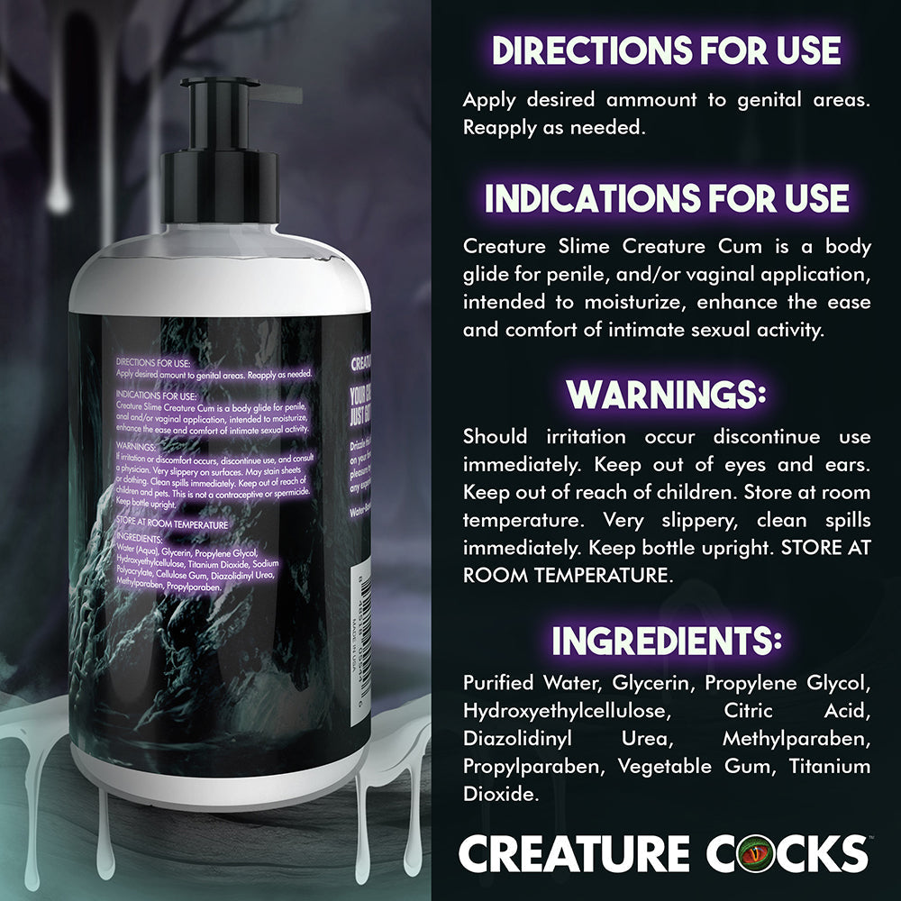 XR BRANDS - CREATURE SLIME CREATURE CUM UNSCENTED JIZZ LUBRICANT 16 OZ.