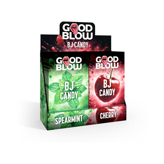 XR BRANDS - GOOD BLOW BJ CANDY SPEARMINT/CHERRY 24-PIECE POP DISPLAY