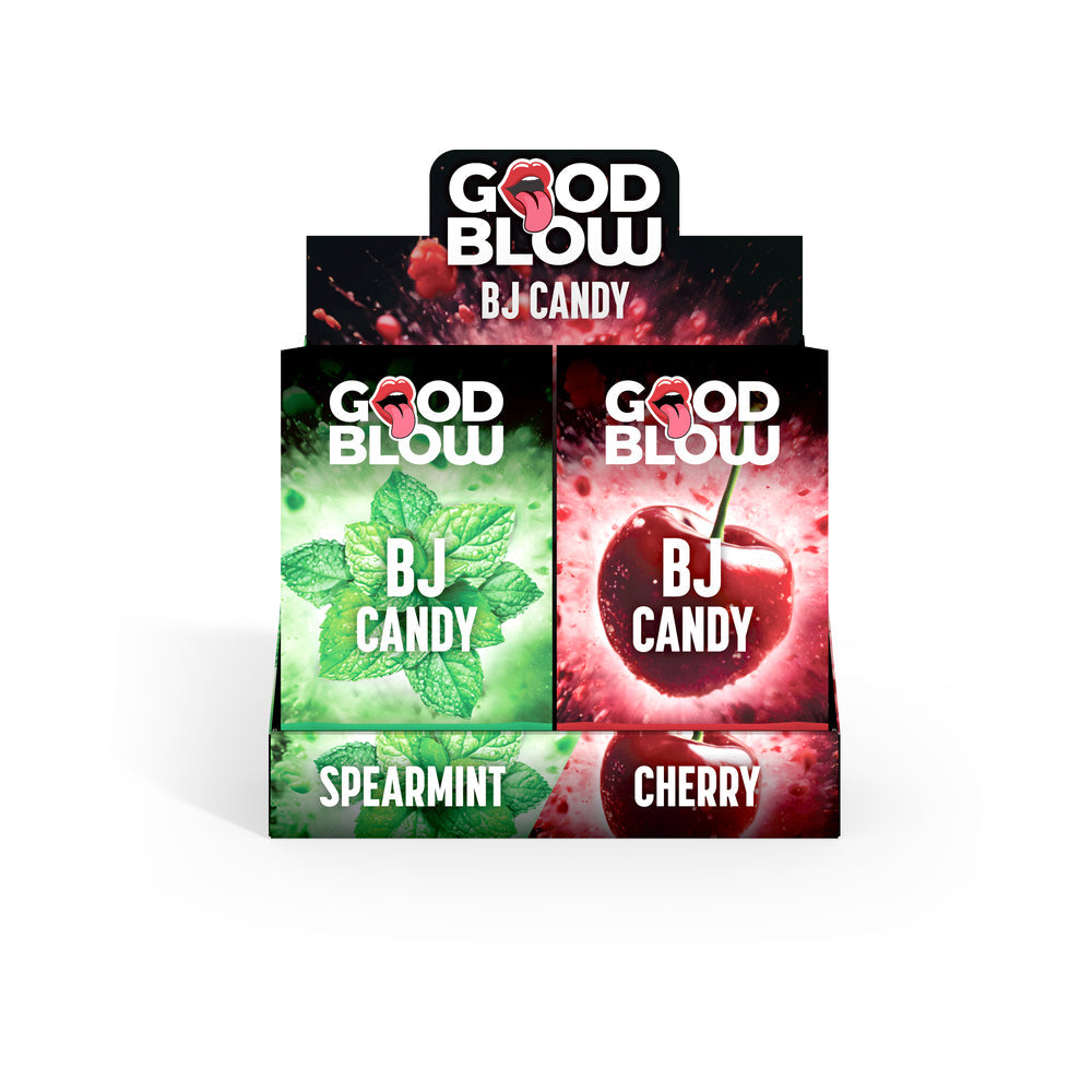 XR BRANDS - GOOD BLOW BJ CANDY SPEARMINT/CHERRY 24-PIECE POP DISPLAY
