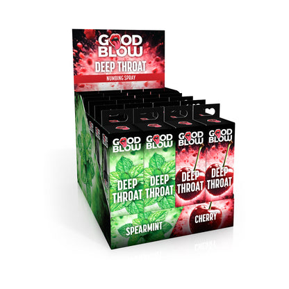 XR BRANDS - GOOD BLOW THROAT NUMBING SPRAY CINNAMON/SPEARMINT 24-PIECE POP DISPLAY