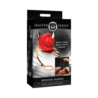 MASTER SERIES BURNING PASSION ROSE CANDLE WITH HOLDER