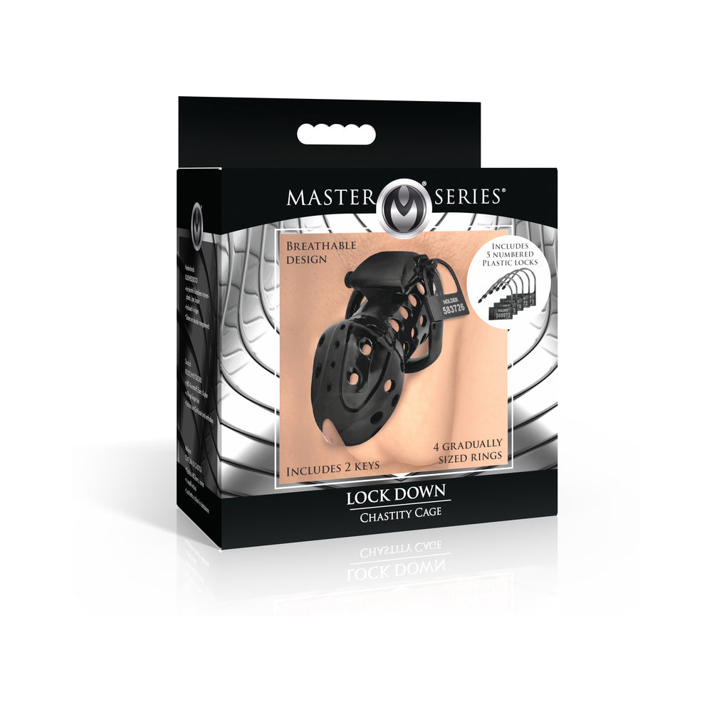 XR BRANDS - MASTER SERIES LOCK DOWN CHASTITY CAGE
