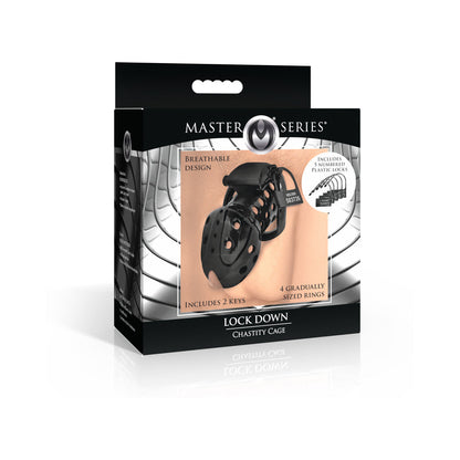 XR BRANDS - MASTER SERIES LOCK DOWN CHASTITY CAGE