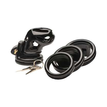 MASTER SERIES DOUBLE RING CHASTITY CAGE