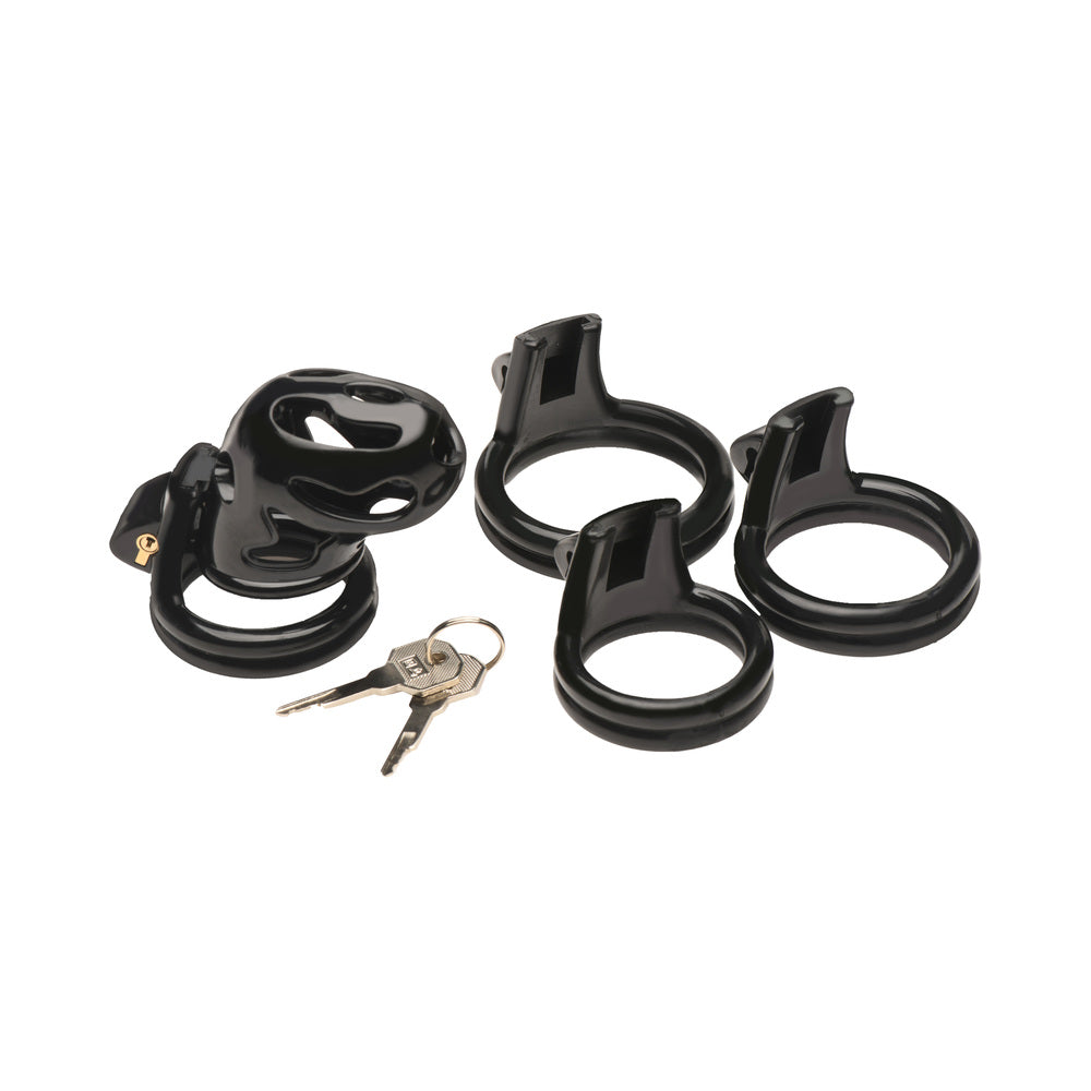 MASTER SERIES DOUBLE RING CHASTITY CAGE