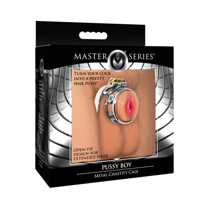 MASTER SERIES PUSSY BOY METAL CHASTITY CAGE
