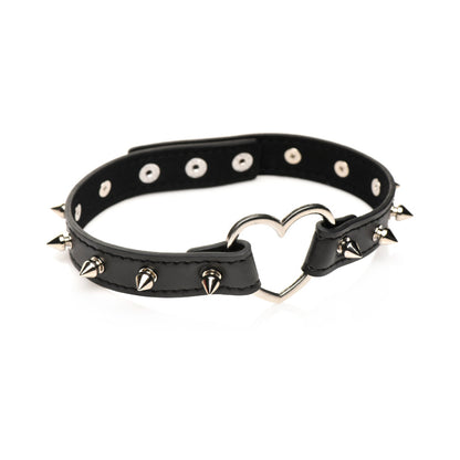 MASTER SERIES SPIKED HEART CHOKER BLACK