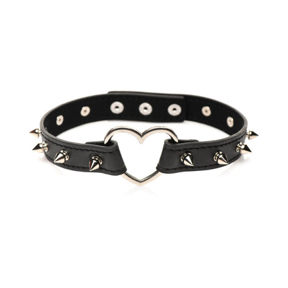 MASTER SERIES SPIKED HEART CHOKER BLACK