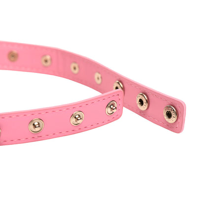 MASTER SERIES SPIKED HEART CHOKER PINK