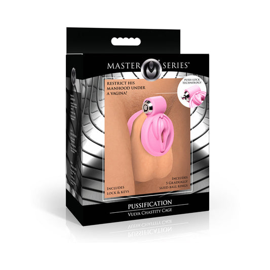 XR BRANDS - MASTER SERIES VULVA LOCKING CHASTITY CAGE