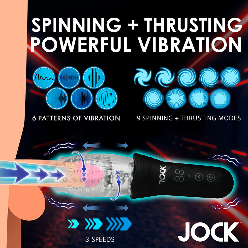 JOCK SPINNING THRUSTING & VIBRATING MASTURBATOR