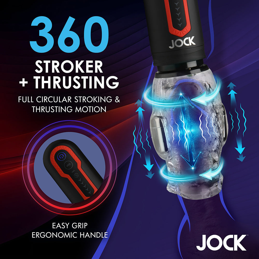 JOCK SPINNING & THRUSTING MASTURBATOR WITH DUAL VIBRATION