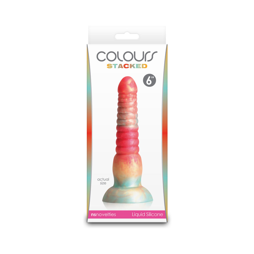 NS NOVELTIES - COLOURS STACKED 6 IN. DILDO RED/GOLD