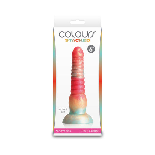 NS NOVELTIES - COLOURS STACKED 6 IN. DILDO RED/GOLD