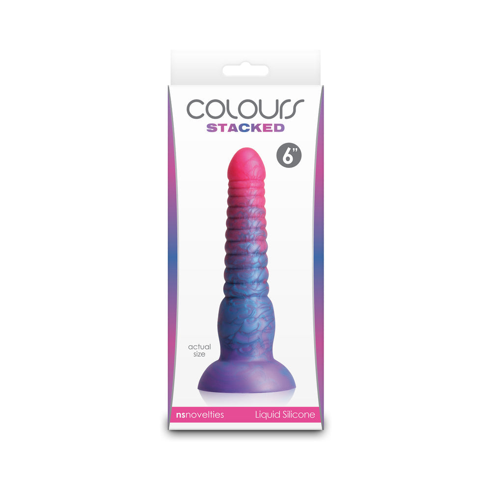NS NOVELTIES - COLOURS STACKED 6 IN. DILDO PINK/BLUE