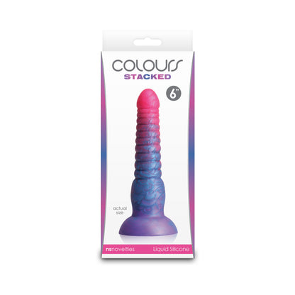 NS NOVELTIES - COLOURS STACKED 6 IN. DILDO PINK/BLUE