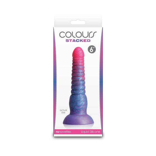 NS NOVELTIES - COLOURS STACKED 6 IN. DILDO PINK/BLUE