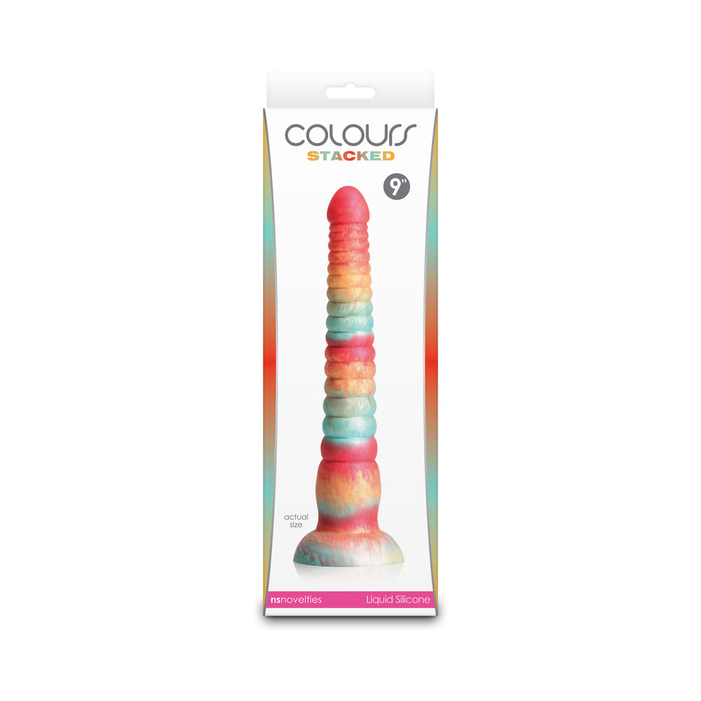 NS NOVELTIES - COLOURS STACKED 9 IN. DILDO RED/GOLD