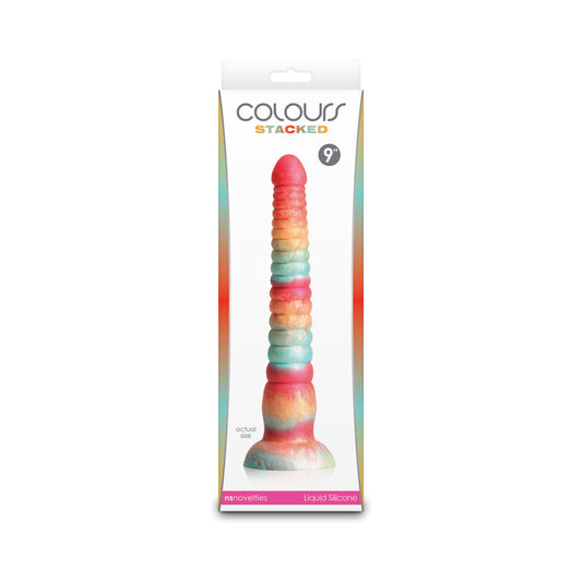 NS NOVELTIES - COLOURS STACKED 9 IN. DILDO RED/GOLD
