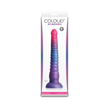 NS NOVELTIES - COLOURS STACKED 9 IN. DILDO PINK/BLUE