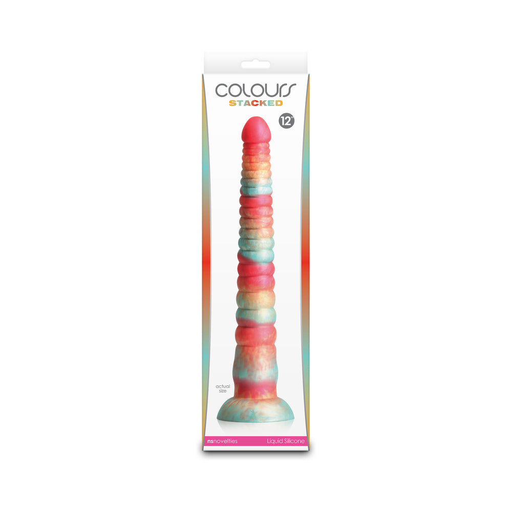 NS NOVELTIES - COLOURS STACKED 12 IN. DILDO RED/GOLD