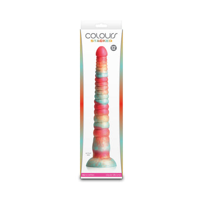 NS NOVELTIES - COLOURS STACKED 12 IN. DILDO RED/GOLD