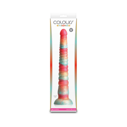 NS NOVELTIES - COLOURS STACKED 12 IN. DILDO RED/GOLD