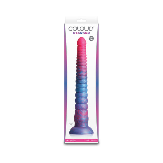 COLOURS STACKED 12 IN. DILDO PINK/BLUE