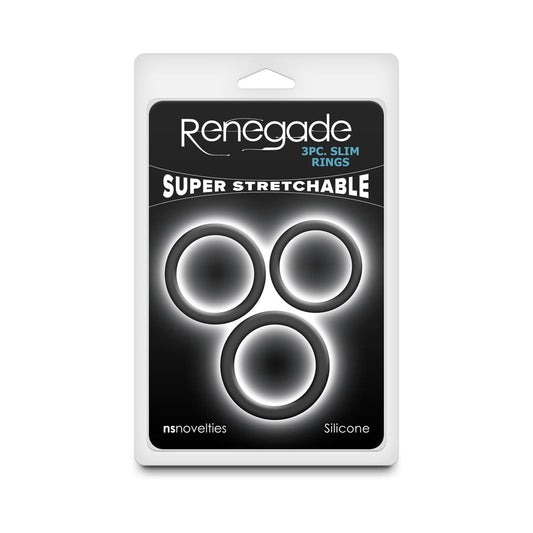 NOVEDADES NS - ANILLOS FINOS DE 3 PIEZAS RENEGADE NEGRO