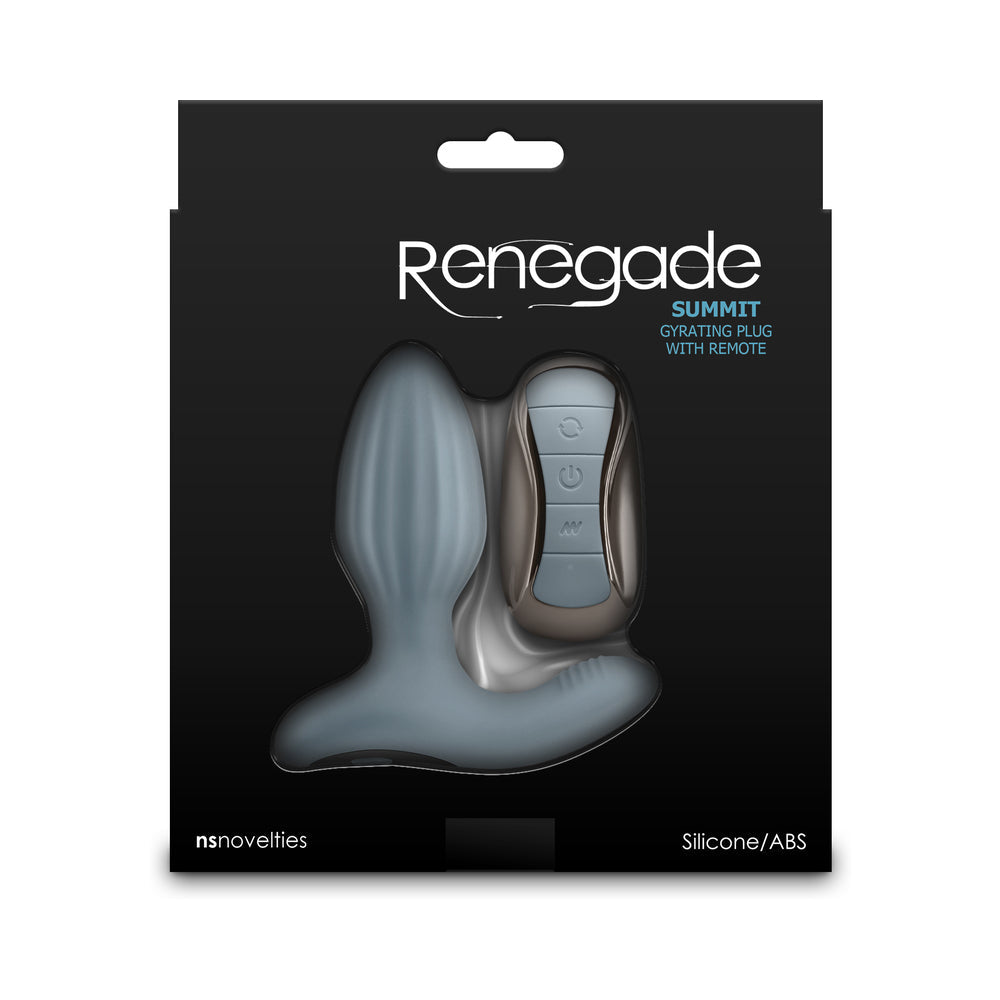NS NOVELTIES - RENEGADE SUMMIT RECHARGEABLE GYRATING PLUG WITH REMOTE GRAY