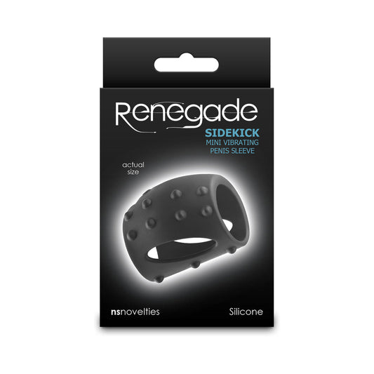 NS NOVELTIES - RENEGADE SIDEKICK RECHARGEABLE MINI VIBRATING PENIS SLEEVE BLACK