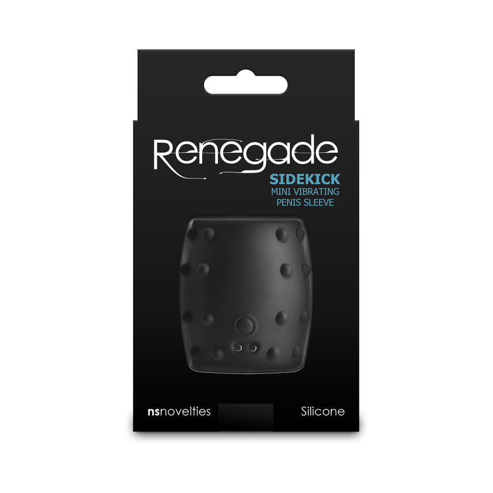 RENEGADE SIDEKICK RECHARGEABLE MINI VIBRATING PENIS SLEEVE BLACK