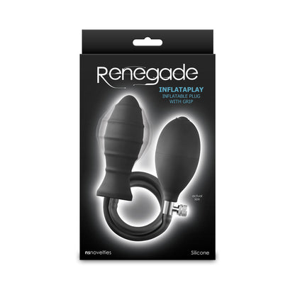 RENEGADE INFLATAPLAY INFLATABLE PLUG WITH GRIP BLACK