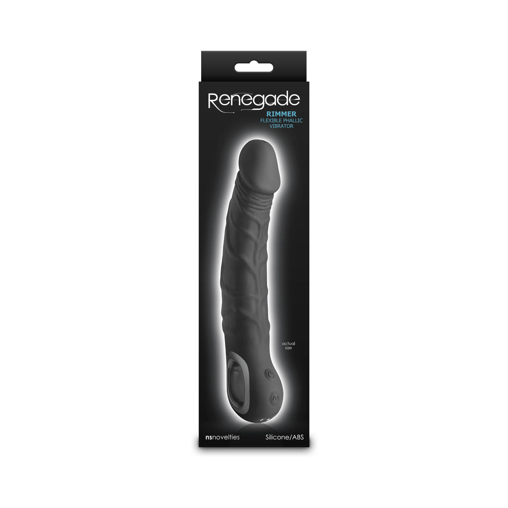 NS NOVELTIES - RENEGADE RIMMER RECHARGEABLE FLEXIBLE PHALLIC VIBRATOR BLACK