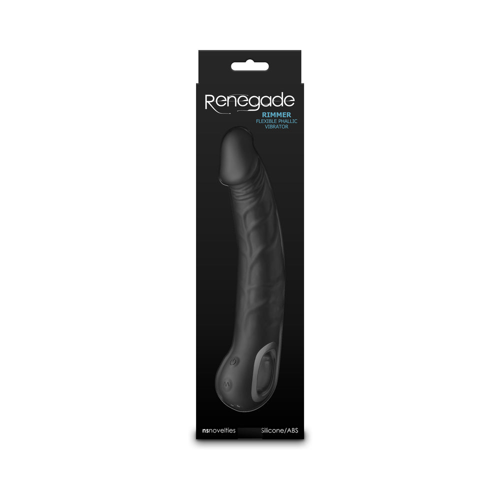 RENEGADE RIMMER RECHARGEABLE FLEXIBLE PHALLIC VIBRATOR BLACK