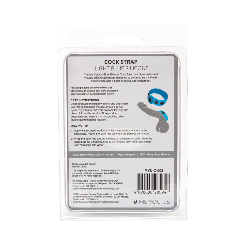 ME YOU US LIGHT BLUE SILICONE COCK STRAP