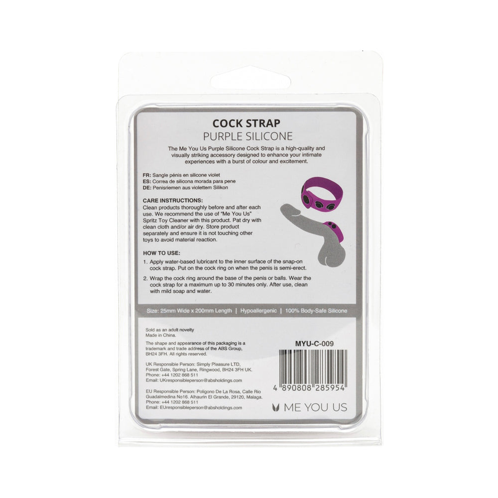 ME YOU US PURPLE SILICONE COCK STRAP