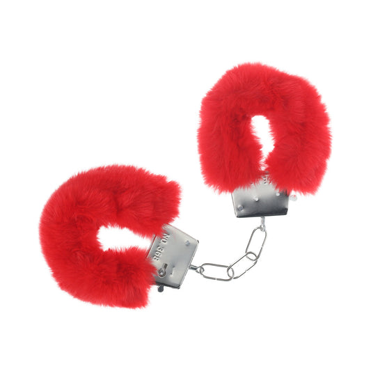 OUCH! CLASSIC FLUFFY HANDCUFFS RED