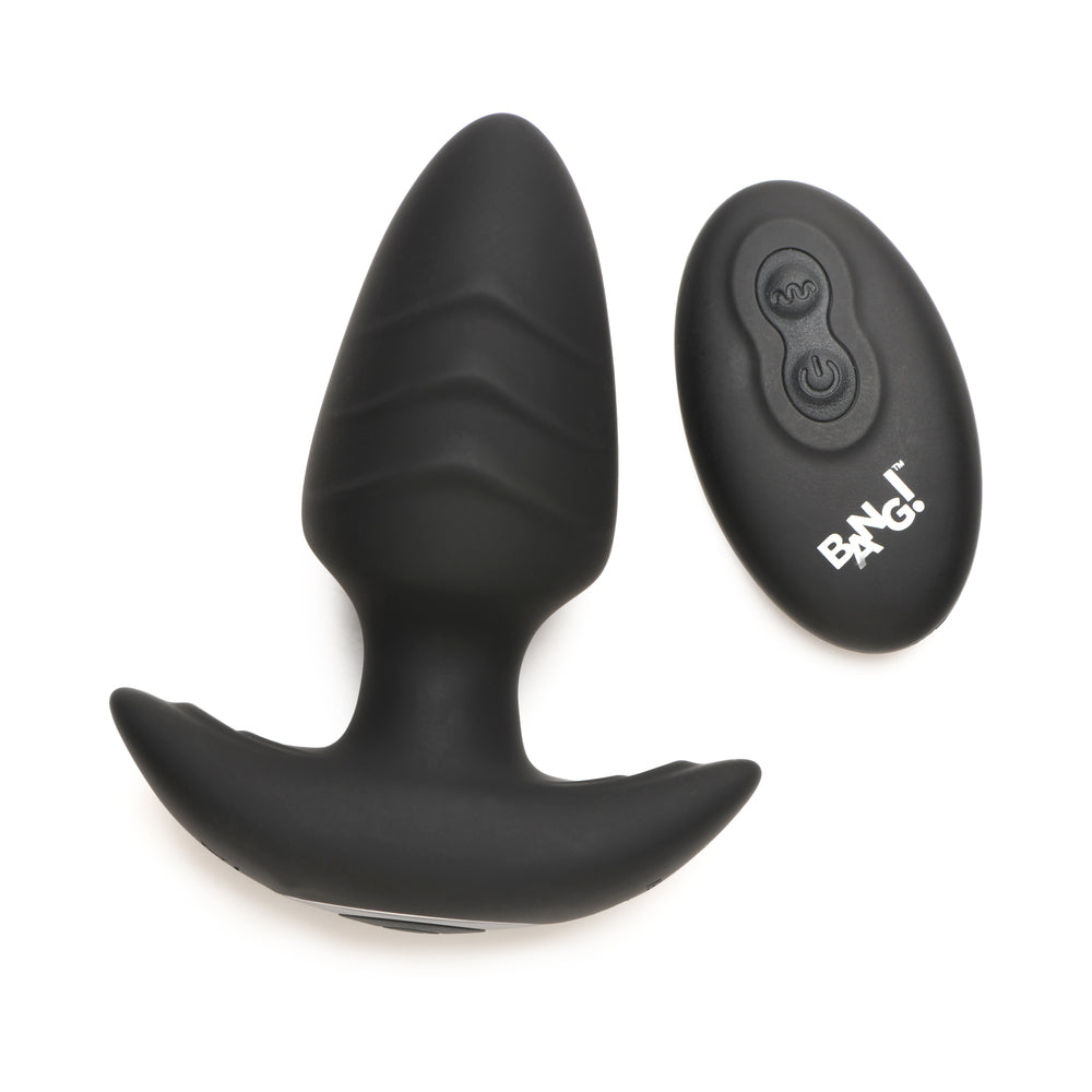 XR BRANDS - BANG! ROTATING & VIBRATING SILICONE BUTT PLUG WITH REMOTE