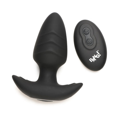 XR BRANDS - BANG! ROTATING & VIBRATING SILICONE BUTT PLUG WITH REMOTE