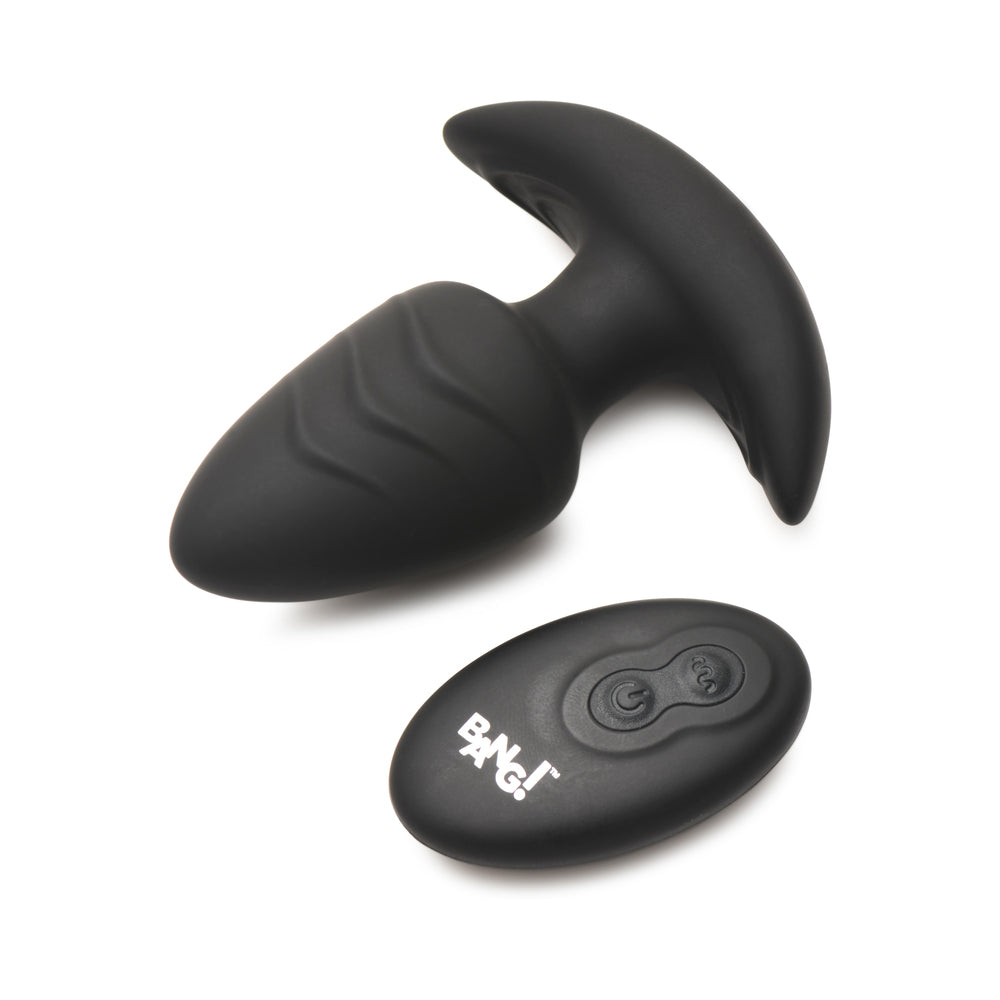XR BRANDS - BANG! ROTATING & VIBRATING SILICONE BUTT PLUG WITH REMOTE