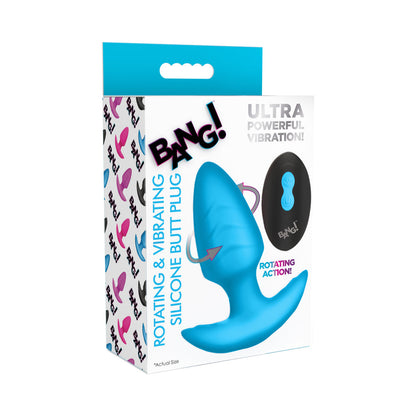 XR BRANDS - BANG! ROTATING & VIBRATING SILICONE BUTT PLUG WITH REMOTE