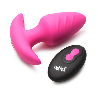 XR BRANDS - BANG! ROTATING & VIBRATING SILICONE BUTT PLUG WITH REMOTE