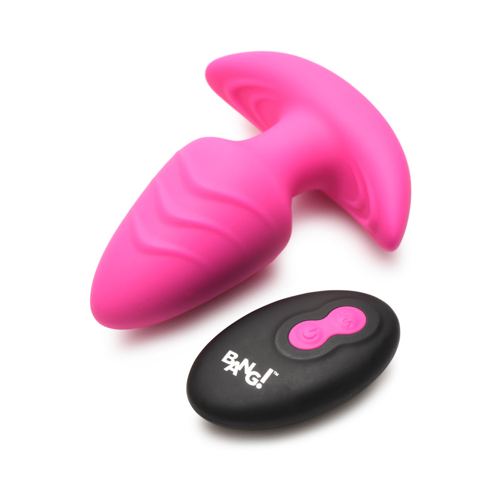 XR BRANDS - BANG! ROTATING & VIBRATING SILICONE BUTT PLUG WITH REMOTE
