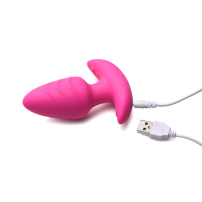 XR BRANDS - BANG! ROTATING & VIBRATING SILICONE BUTT PLUG WITH REMOTE
