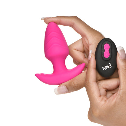 XR BRANDS - BANG! ROTATING & VIBRATING SILICONE BUTT PLUG WITH REMOTE