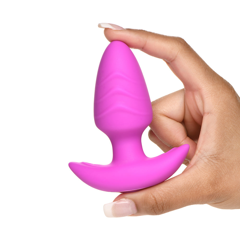 BANG! ROTATING & VIBRATING SILICONE BUTT PLUG WITH REMOTE PURPLE
