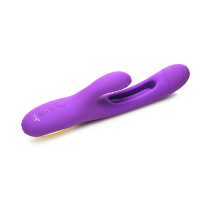 FLICKERS TRI-FLICK FLICKING SILICONE RABBIT VIBRATOR