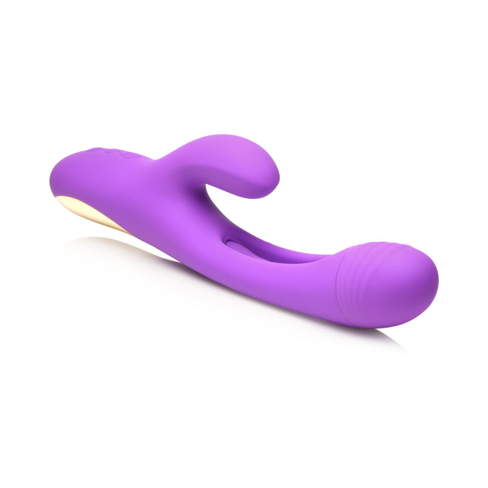 FLICKERS TRI-FLICK FLICKING SILICONE RABBIT VIBRATOR